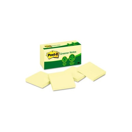 3M Post-it Notes, Original, 3inx3in, 100 Sh/PD, 12/PK, Canary YW; NOTE, POST-IT, RCYC, 3X3, 12PK 654RPYW
